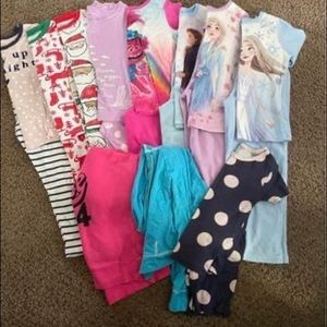 Girls size 5 pajamas and zip up hoodie